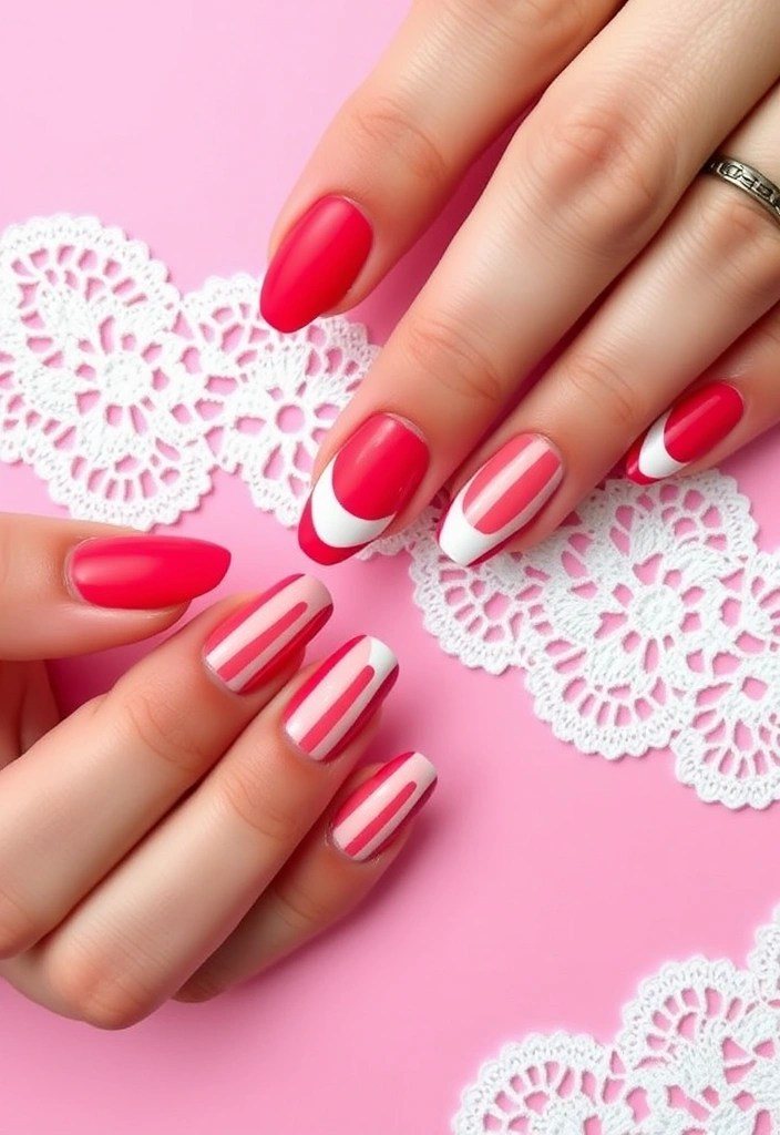 15 Cute Valentine Nail Designs to Impress Your Sweetheart (And They’re So Easy!) - 12. Love Stripes