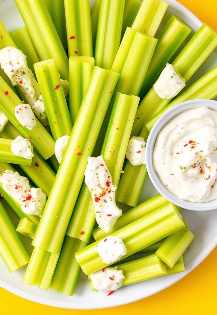 21 Low Calorie High Protein Snacks That Will Keep You Full All Day (You Won't Believe #5!) - 13. Celery Sticks with Cream Cheese