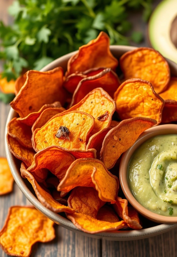 21 Low Calorie High Protein Snacks That Will Keep You Full All Day (You Won't Believe #5!) - 16. Baked Sweet Potato Chips