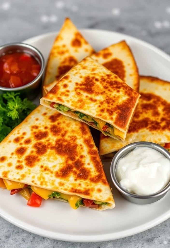 25 Easy Recipes That Will Impress Your Family (Wait Until You Try #12!) - 16. Cheesy Veggie Quesadillas